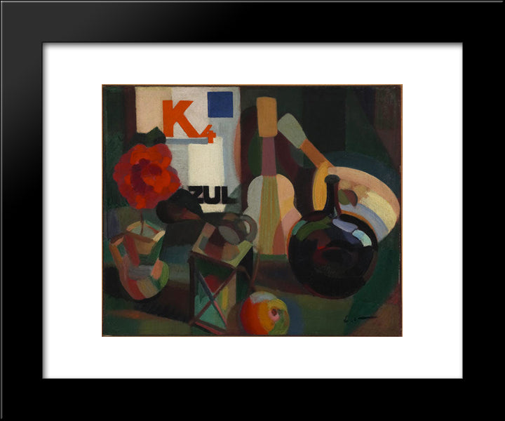 K4 Quadrado Azul 20x24 Black Modern Wood Framed Art Print Poster by Viana, Eduardo
