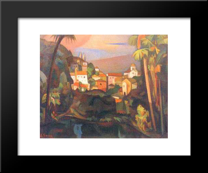 Paisagem De Sintra 20x24 Black Modern Wood Framed Art Print Poster by Viana, Eduardo