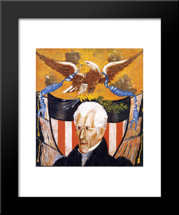 Andrew Jackson 20x24 Black Modern Wood Framed Art Print Poster by Hicks, Edward