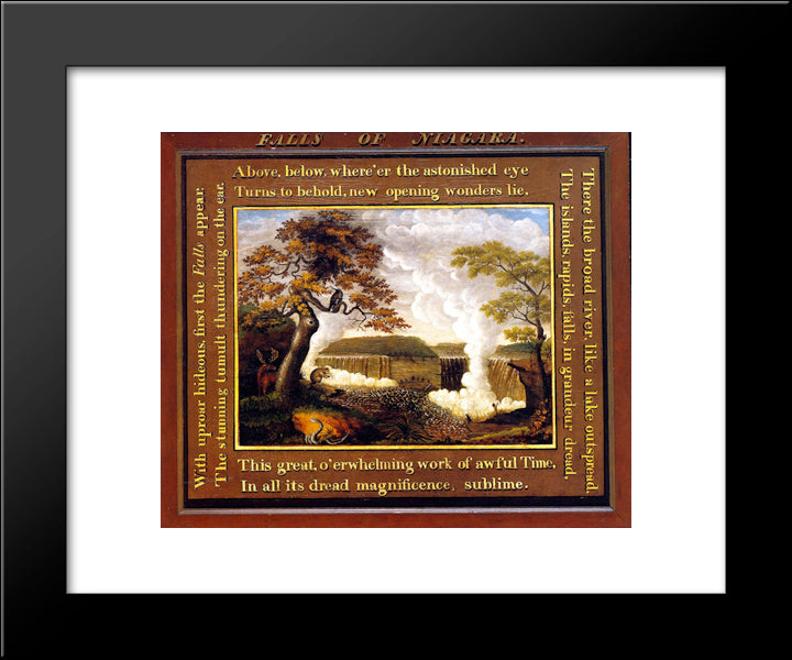 Falls Of Niagara 20x24 Black Modern Wood Framed Art Print Poster by Hicks, Edward