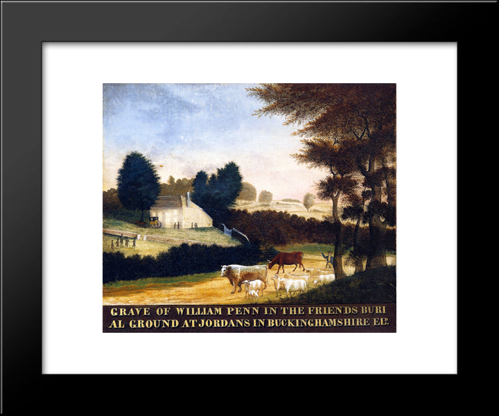 Grave Of William Penn At Jordans In England 20x24 Black Modern Wood Framed Art Print Poster by Hicks, Edward