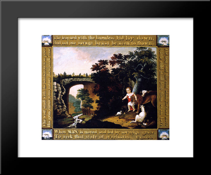 Peaceable Kingdom 20x24 Black Modern Wood Framed Art Print Poster by Hicks, Edward