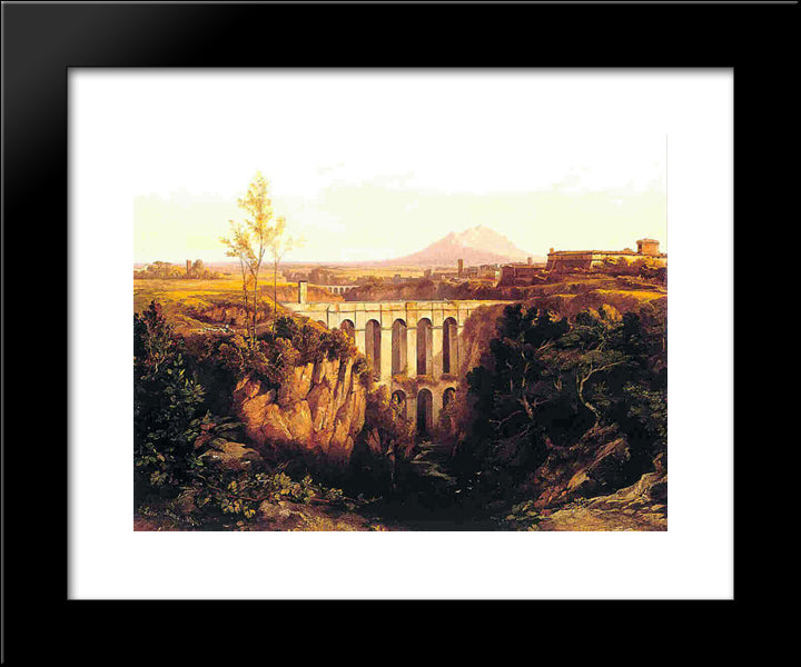 Civita Castellana 20x24 Black Modern Wood Framed Art Print Poster by Lear, Edward