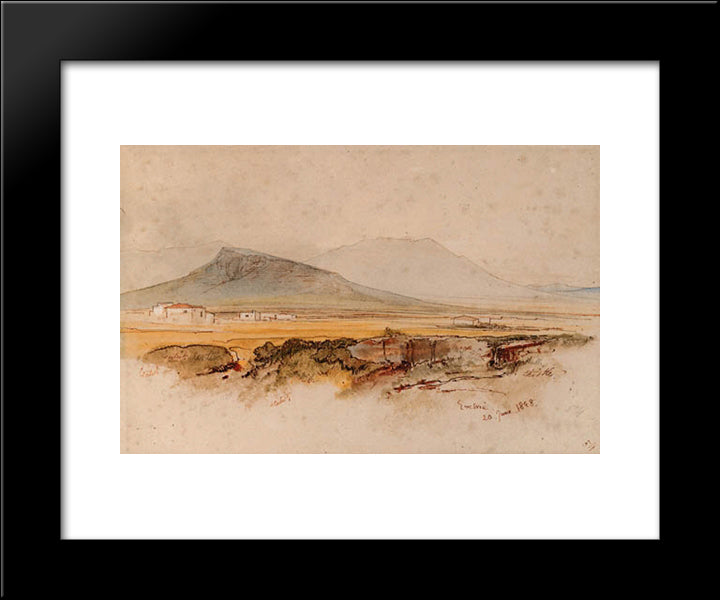 Eretria, Euboea, Greece 20x24 Black Modern Wood Framed Art Print Poster by Lear, Edward
