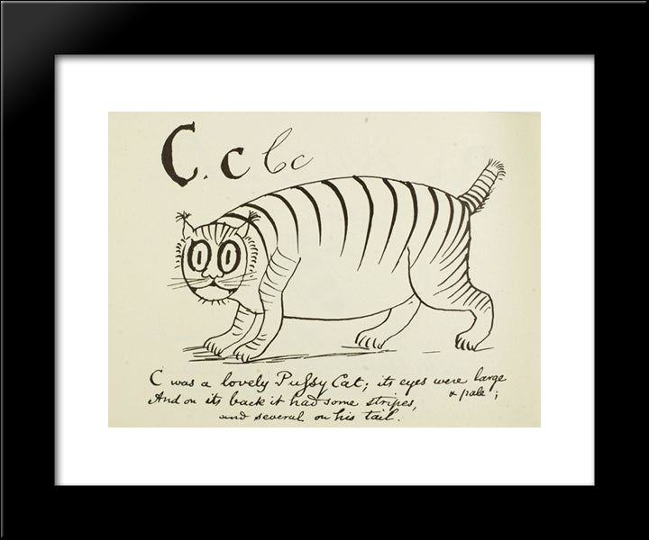 The Letter C Of The Alphabet 20x24 Black Modern Wood Framed Art Print Poster by Lear, Edward