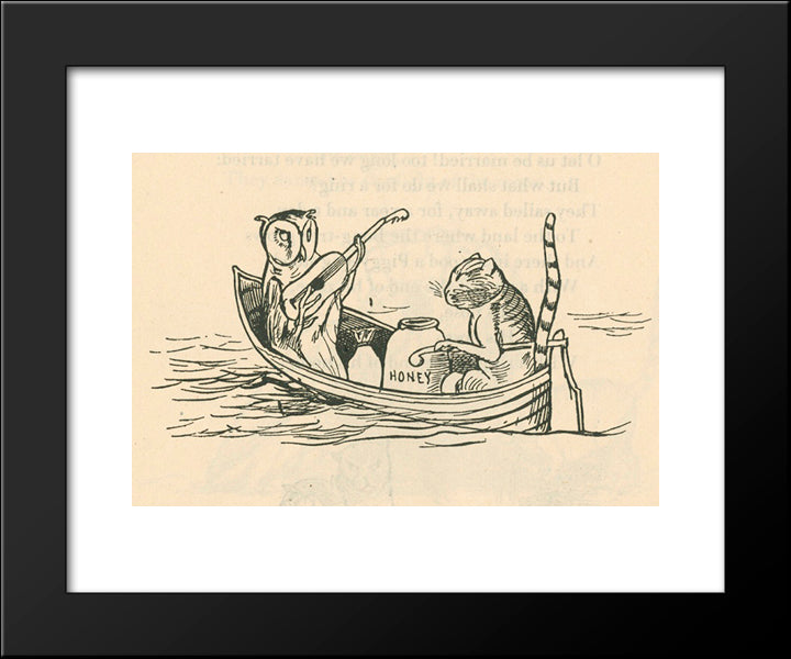 The Owl And The Pussycat 20x24 Black Modern Wood Framed Art Print Poster by Lear, Edward