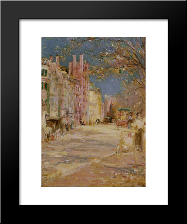 Boston Street Scene (Boston Common) 20x24 Black Modern Wood Framed Art Print Poster by Bannister, Edward Mitchell