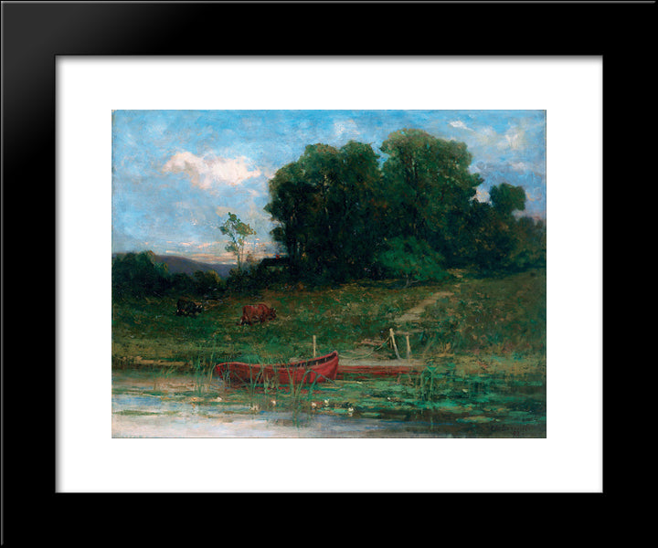 The Farm Landing 20x24 Black Modern Wood Framed Art Print Poster by Bannister, Edward Mitchell