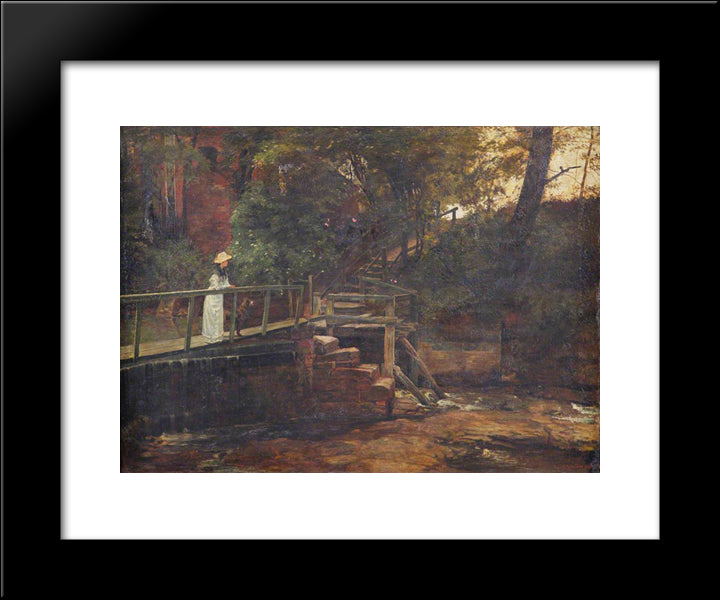 Footbridge At Birch Hill House, Mucklow Hill, Worcestershire 20x24 Black Modern Wood Framed Art Print Poster by Taylor, Edward R.