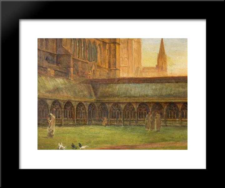 Lincoln Cathedral, The Cloisters 20x24 Black Modern Wood Framed Art Print Poster by Taylor, Edward R.