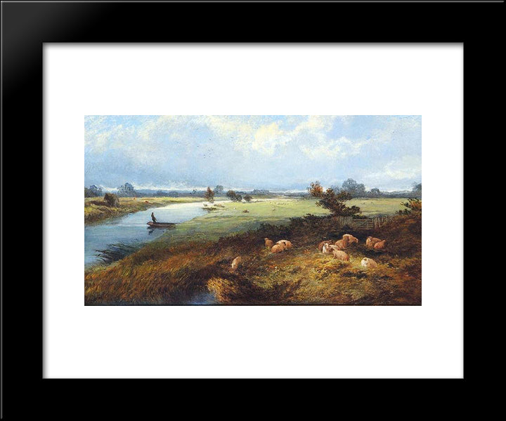The Avon From Bideford 20x24 Black Modern Wood Framed Art Print Poster by Taylor, Edward R.