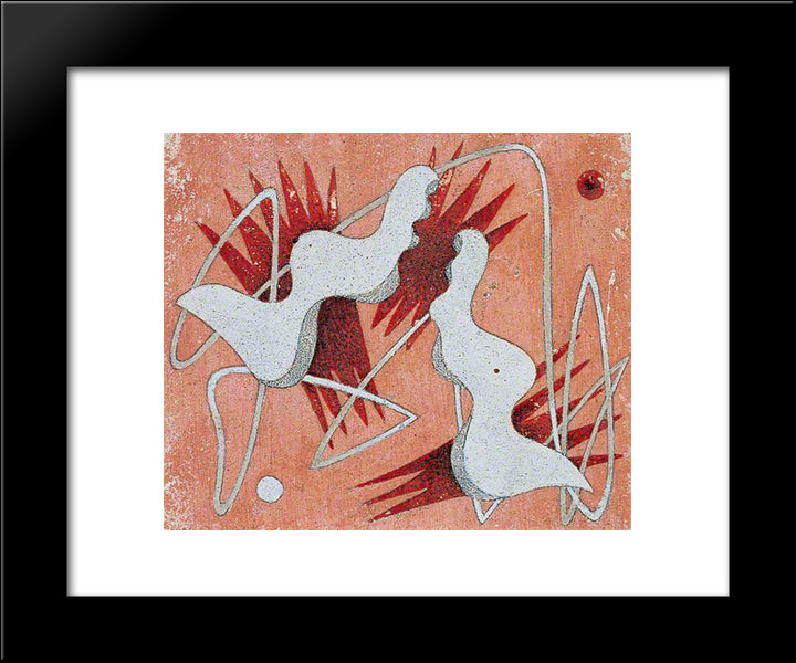 Composition On A Pink Background 20x24 Black Modern Wood Framed Art Print Poster by Wadsworth, Edward