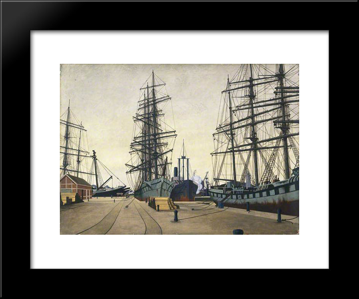 Dunkerque 20x24 Black Modern Wood Framed Art Print Poster by Wadsworth, Edward