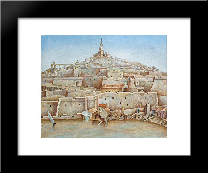 Marseilles, France 20x24 Black Modern Wood Framed Art Print Poster by Wadsworth, Edward