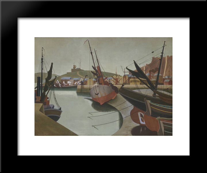 Seaport 20x24 Black Modern Wood Framed Art Print Poster by Wadsworth, Edward