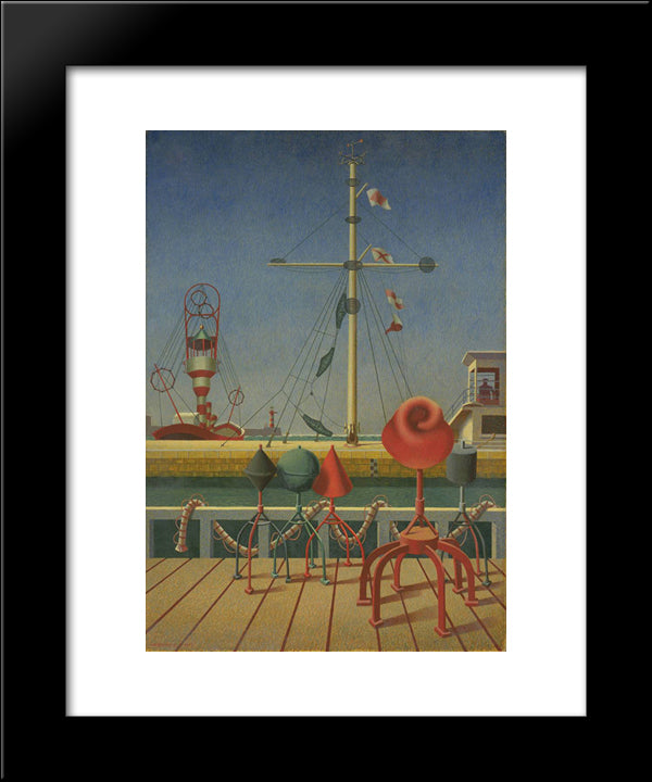 Signals 20x24 Black Modern Wood Framed Art Print Poster by Wadsworth, Edward
