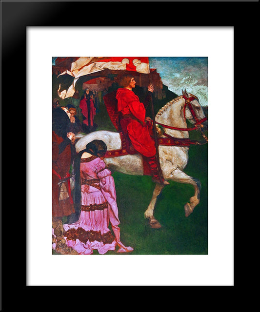 La Quete Et Accomplissement Du Saint-Graal 20x24 Black Modern Wood Framed Art Print Poster by Abbey, Edwin Austin