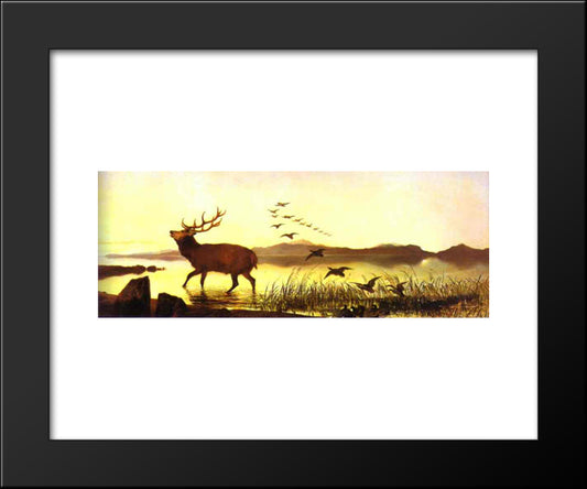 The Sanctuary 20x24 Black Modern Wood Framed Art Print Poster by Landseer, Edwin Henry