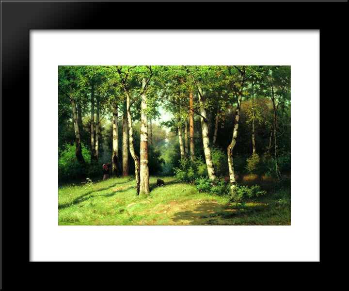 Noon In The Woods 20x24 Black Modern Wood Framed Art Print Poster by Volkov, Efim