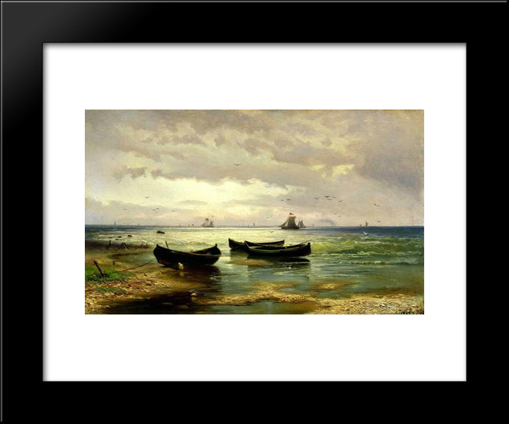 The Beach 20x24 Black Modern Wood Framed Art Print Poster by Volkov, Efim