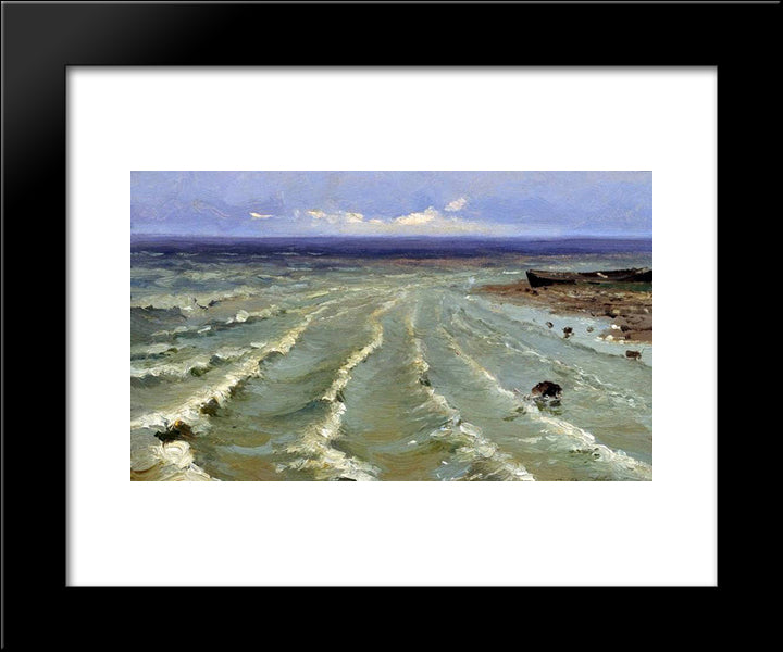 The Sea 20x24 Black Modern Wood Framed Art Print Poster by Volkov, Efim