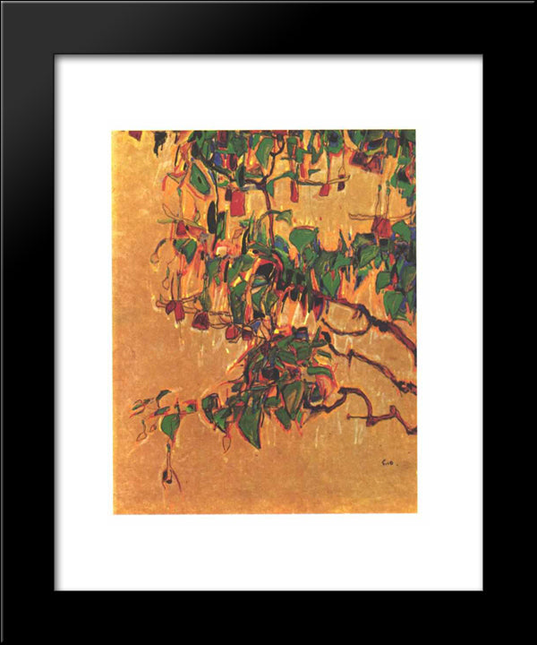 Fuchsia 20x24 Black Modern Wood Framed Art Print Poster by Schiele, Egon
