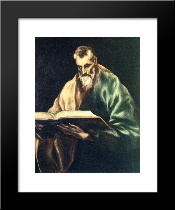 Apostle St. Simon 20x24 Black Modern Wood Framed Art Print Poster by El Greco