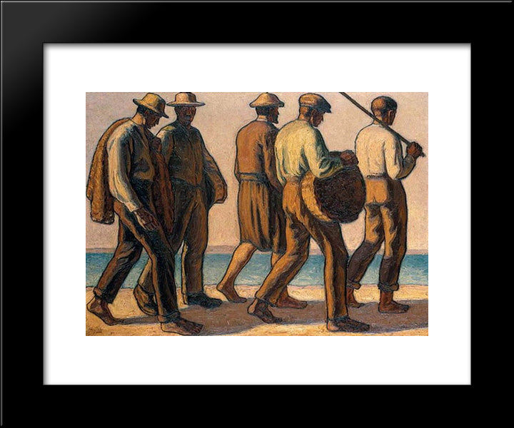 Fishermen 20x24 Black Modern Wood Framed Art Print Poster by Zairis, Emmanuel