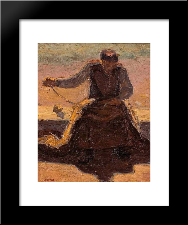 Sewing Nets 20x24 Black Modern Wood Framed Art Print Poster by Zairis, Emmanuel