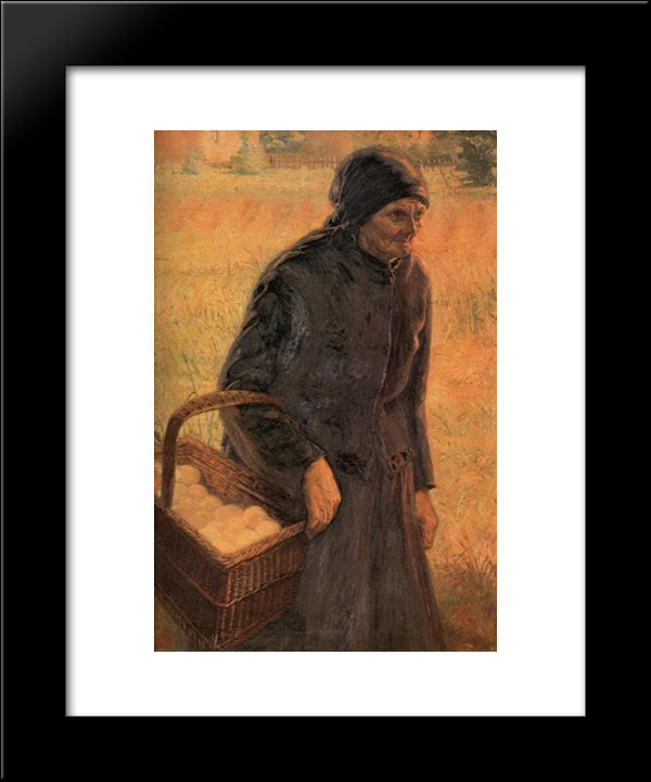 The Old Egg Seller 20x24 Black Modern Wood Framed Art Print Poster by Zairis, Emmanuel