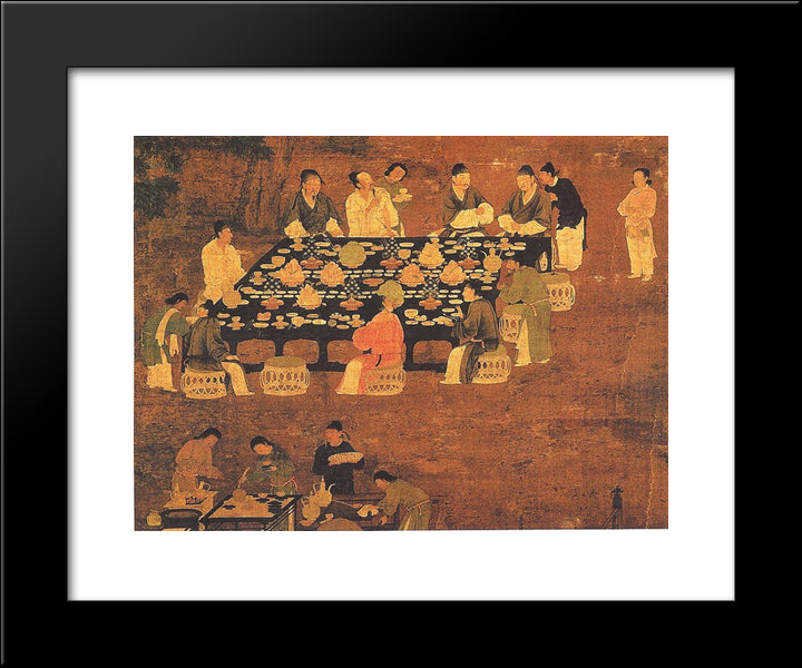 An Elegant Party (Detail) 20x24 Black Modern Wood Framed Art Print Poster by Huizong, Emperor