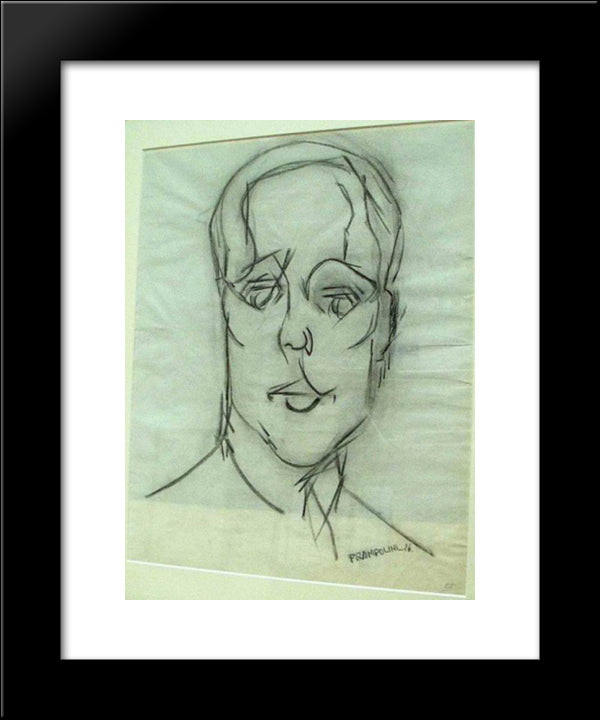 Ritratto N° 25 20x24 Black Modern Wood Framed Art Print Poster by Prampolini, Enrico