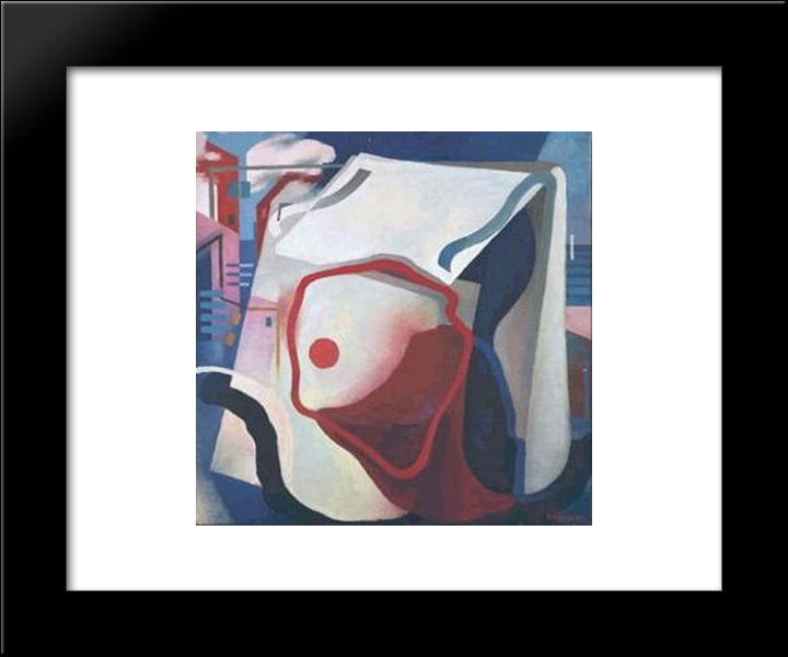 Syntheses Of Naples 20x24 Black Modern Wood Framed Art Print Poster by Prampolini, Enrico