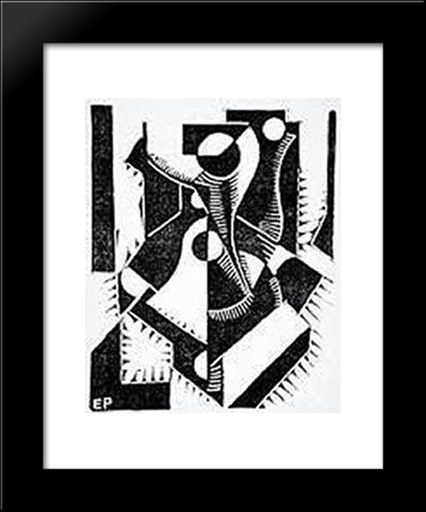 Untitled 20x24 Black Modern Wood Framed Art Print Poster by Prampolini, Enrico