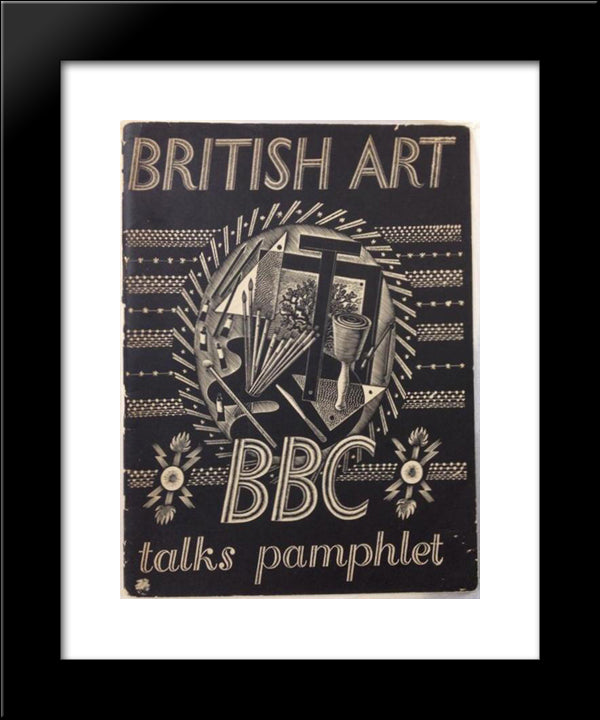 Bbc British Art Talks Pamphlet 20x24 Black Modern Wood Framed Art Print Poster by Ravilious, Eric