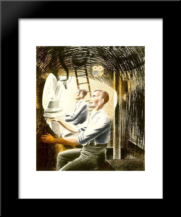Diving Controls 2 20x24 Black Modern Wood Framed Art Print Poster by Ravilious, Eric