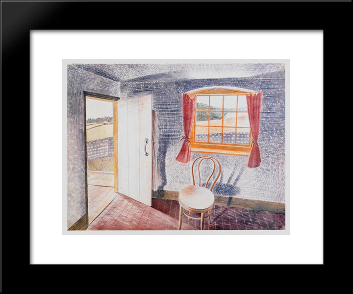 Interior At Furlongs 20x24 Black Modern Wood Framed Art Print Poster by Ravilious, Eric