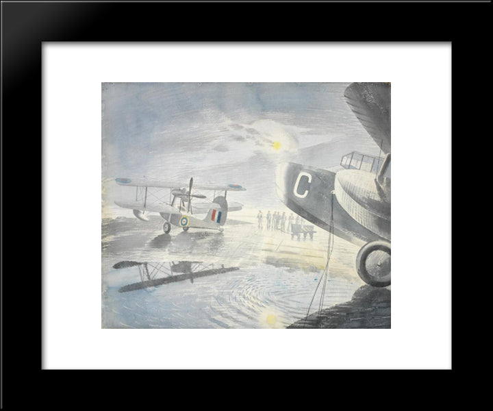 Morning On The Tarmac 20x24 Black Modern Wood Framed Art Print Poster by Ravilious, Eric