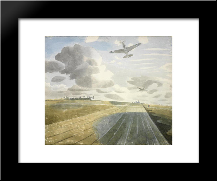 Runway Perspective 20x24 Black Modern Wood Framed Art Print Poster by Ravilious, Eric