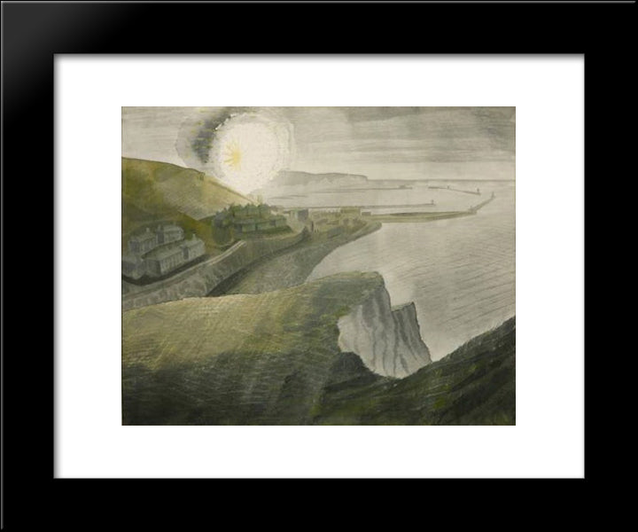 Shelling By Night 20x24 Black Modern Wood Framed Art Print Poster by Ravilious, Eric