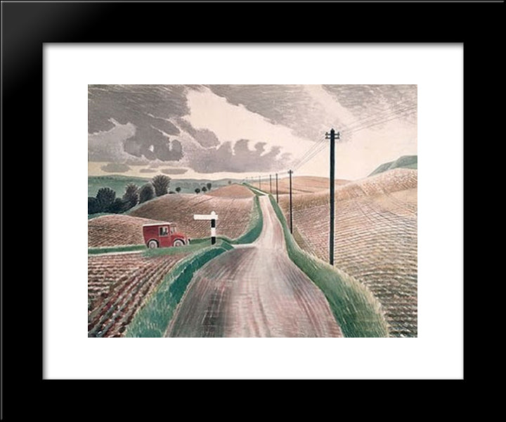 Wiltshire Landscape 20x24 Black Modern Wood Framed Art Print Poster by Ravilious, Eric