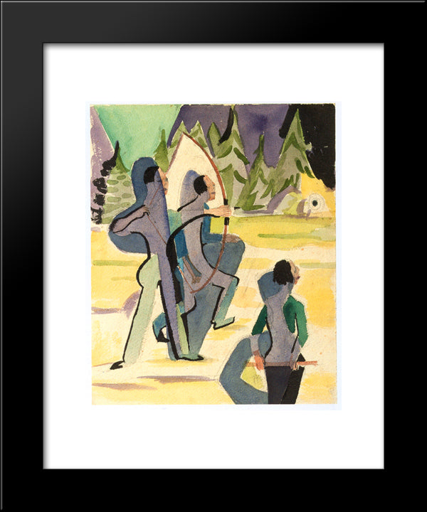 Archer 20x24 Black Modern Wood Framed Art Print Poster by Kirchner, Ernst Ludwig