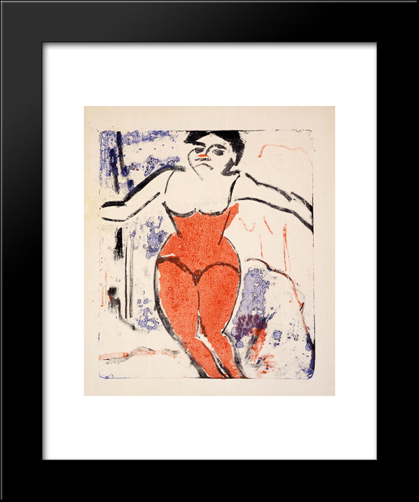 Artist Begging For Applause 20x24 Black Modern Wood Framed Art Print Poster by Kirchner, Ernst Ludwig
