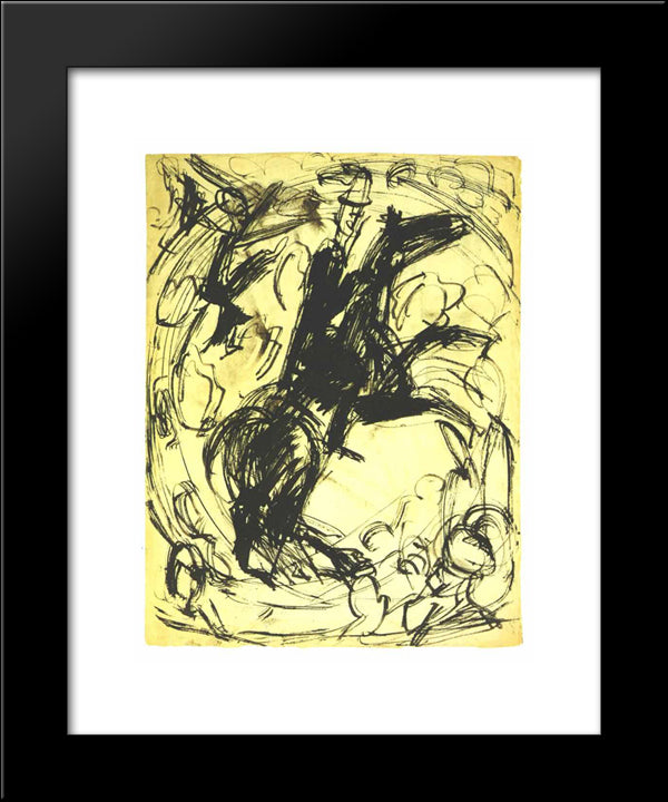 Circus Rider 20x24 Black Modern Wood Framed Art Print Poster by Kirchner, Ernst Ludwig