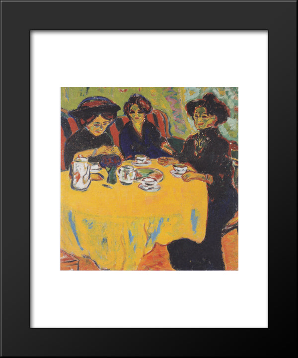 Coffee Drinking Women 20x24 Black Modern Wood Framed Art Print Poster by Kirchner, Ernst Ludwig