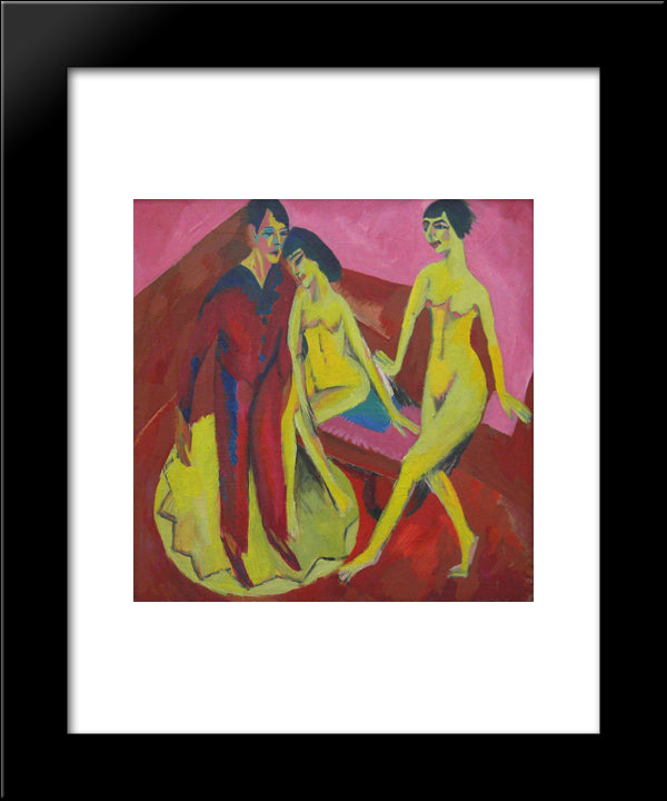 Dance School 20x24 Black Modern Wood Framed Art Print Poster by Kirchner, Ernst Ludwig