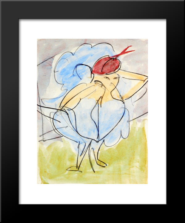 Dancer 20x24 Black Modern Wood Framed Art Print Poster by Kirchner, Ernst Ludwig