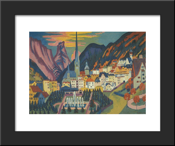 Davos In Summer 20x24 Black Modern Wood Framed Art Print Poster by Kirchner, Ernst Ludwig