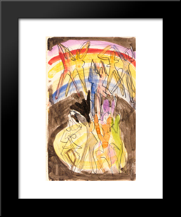 Design For The Banquet Hall In Essen 20x24 Black Modern Wood Framed Art Print Poster by Kirchner, Ernst Ludwig