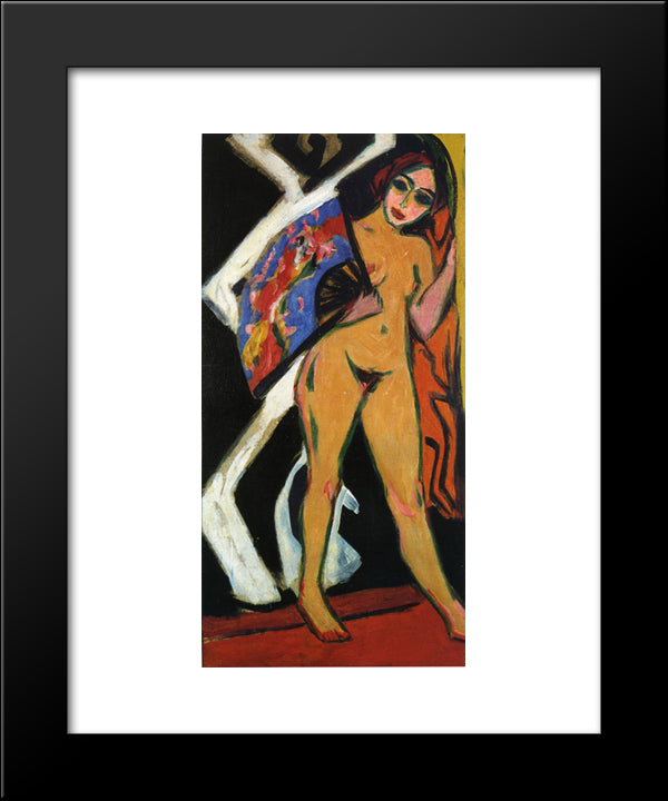 Dodo With Large Fan 20x24 Black Modern Wood Framed Art Print Poster by Kirchner, Ernst Ludwig